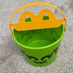McDonald's 2025 Green Boo Halloween Bucket with Faces
